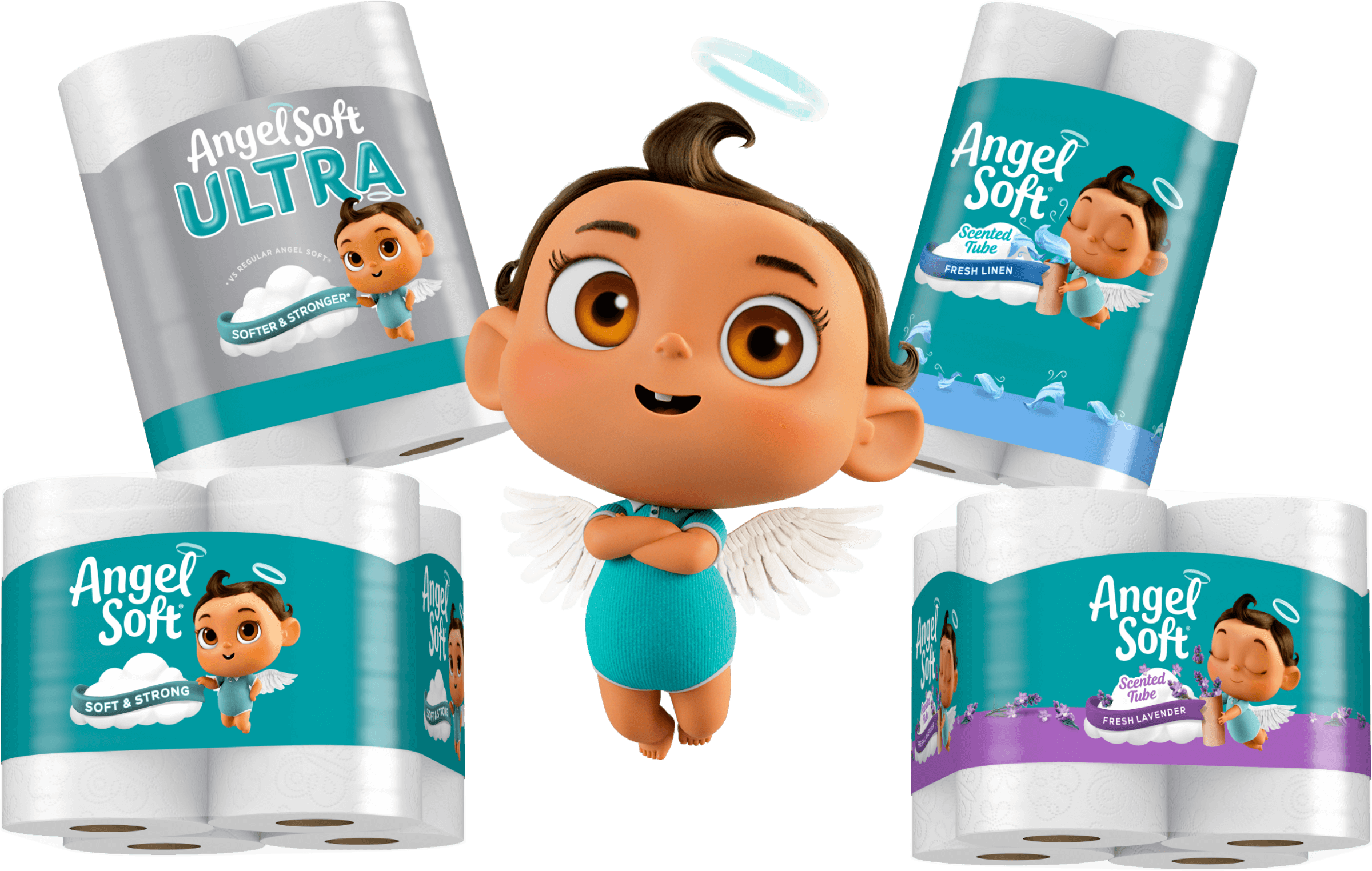 Angel Soft baby with Toiler Papers Hero