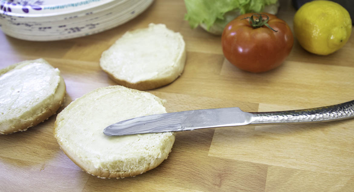 Buttered Hamburger Buns.