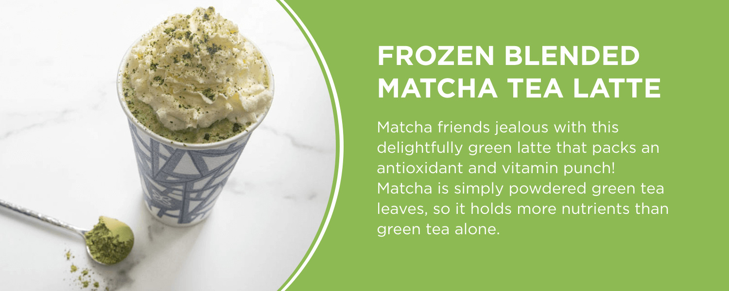 Frozen Blended Matcha Tea Latte Explainer.