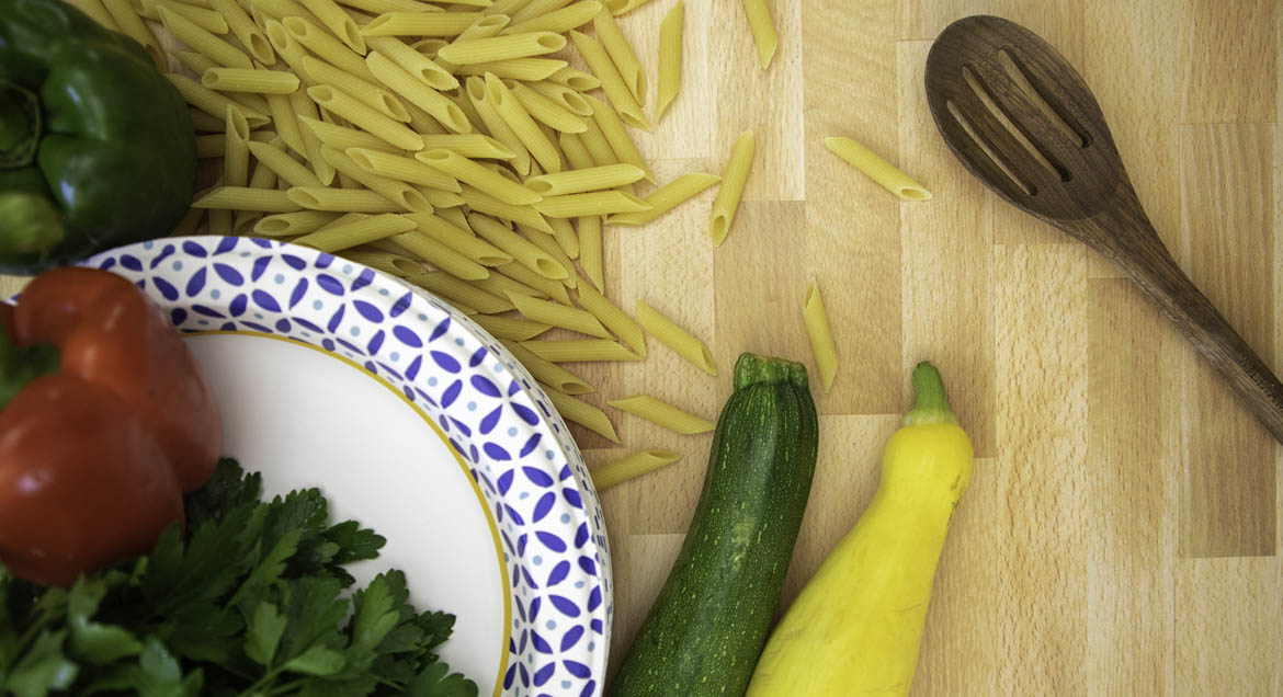 Ingredients For Penne Primavera Casserole.