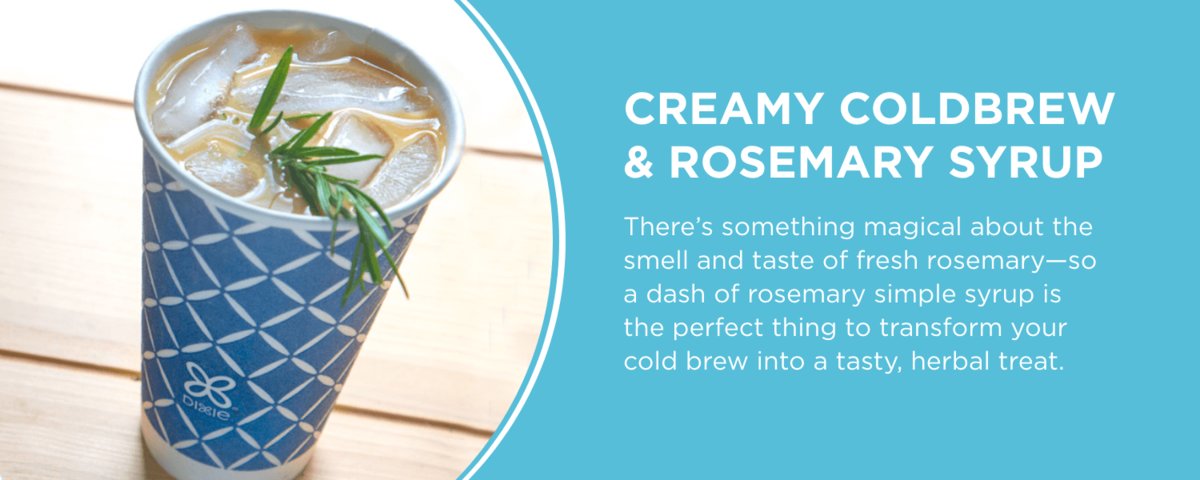 Creamy Cold brew And Rosemary Syrup.