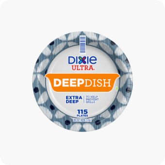 Dixie Ultra Deep Dish paper plates.