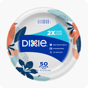 Dixie® Clay Coated Paper Plates, 6 dia, White, 100/Pack, 12 Packs/Carton