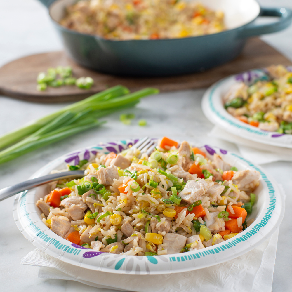 Dixie plate with turkey fried rice
