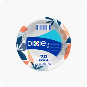 Dixie Disposable Paper Plates, 10 in, 50 Count, Size: 10 to 11